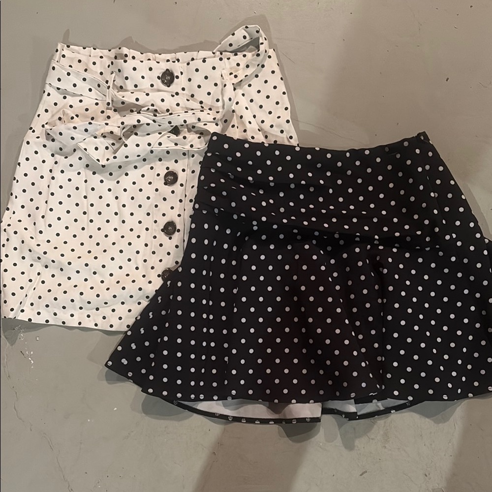 Polka Dot Skirt Set - Black and White - size medium